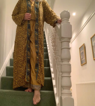 Upcycled Indian Silk Dressing Gown Sundrenched, 3 of 3