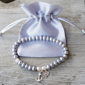 Stay Anchored Freshwater Pearl Bracelet, 4 of 9