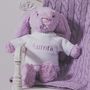 Personalised Lilac Bashful Bunny Soft Toy, thumbnail 2 of 5