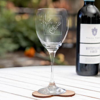 Personalised Floral Design Wine Glass, 5 of 5