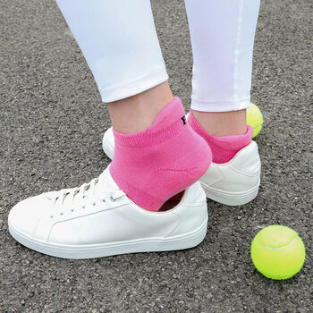 Peace Pink And Organic Sport Pink Women's Trainer Socks, 7 of 8