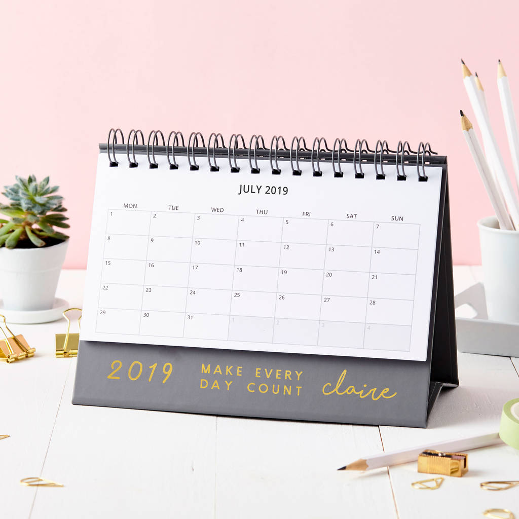 Personalised make It Count 2019 Desk Calendar By Martha Brook