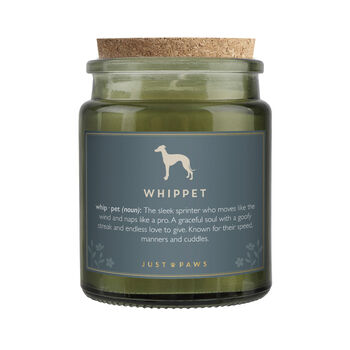 'Whippet' Definition Large Green Candle • Dog Enthusiast • Just Paws • Gift Box, 3 of 4