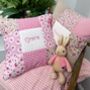 Sugar Plum Patchwork Name Cushion, thumbnail 8 of 8