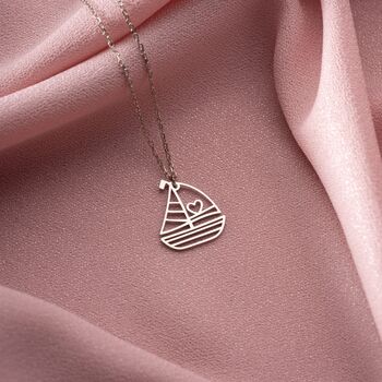 Sterling Silver Sailboat Necklace, 4 of 9