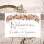 Wedding Welcome Sign In Autumnal Leaf, thumbnail 2 of 6