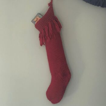 Holly Jolly Christmas Stocking 100% Merino Knitting Kit, 4 of 7