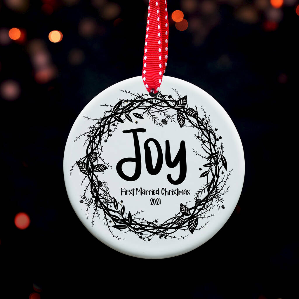 Personalised Joy Christmas Decoration By Spotty N Stripy ...