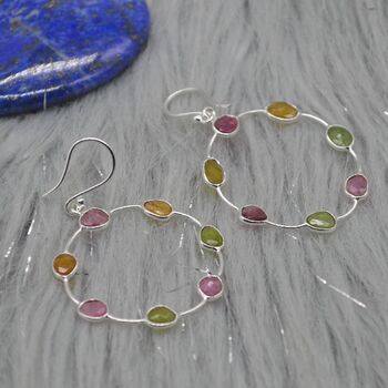Pink Green Tourmaline Earrings: October Birthstone, 4 of 5