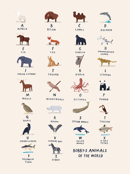 The Animal Alphabet Personalised Print, 2 of 7