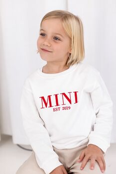 Christmas Mama Est Embroidered Personalised Sweatshirt With Optional Matching Mini, 6 of 12