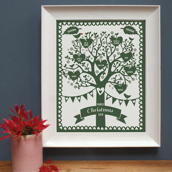 Personalised Family Christmas Tree Framed Print, 4 of 4