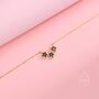 Sapphire Blue Cz Triple Star Pendant Necklace, thumbnail 7 of 11