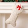 Dog Bone Christmas Stocking – Cute Festive Gift For Dogs And Puppies In Red Or White, thumbnail 3 of 9
