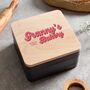 Personalised Cake Tin With Wooden Lid, thumbnail 1 of 7