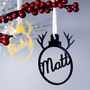 Personalised Reindeer Name Bauble Decoration, thumbnail 2 of 6