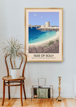 Isles Of Scilly Aonb Travel Poster Art Print, 5 of 8