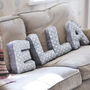 Grey Letter Fabric Cushions, thumbnail 3 of 3