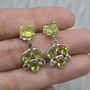 Peridot Earrings: Silver, Floral Dangle Drop, thumbnail 6 of 8