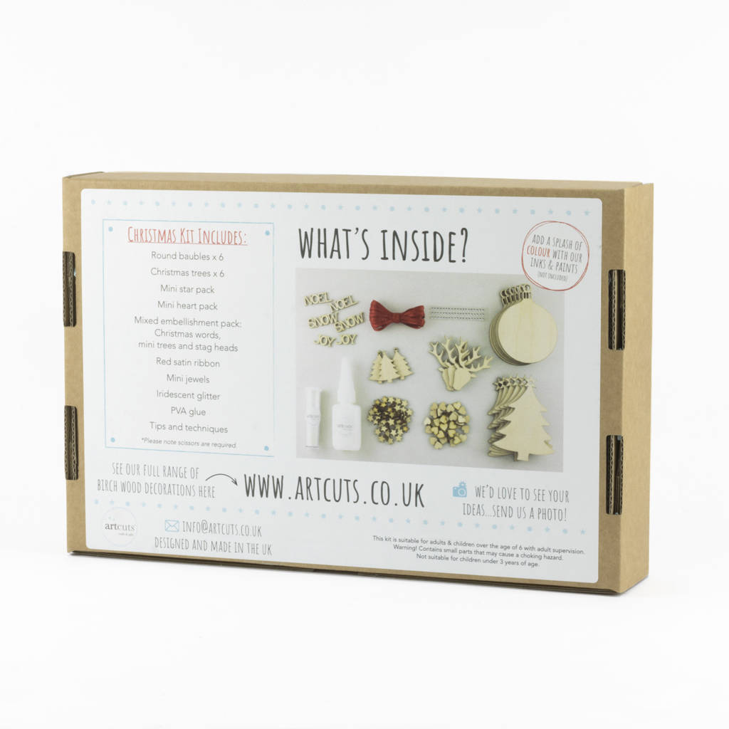 wooden christmas craft kit by artcuts