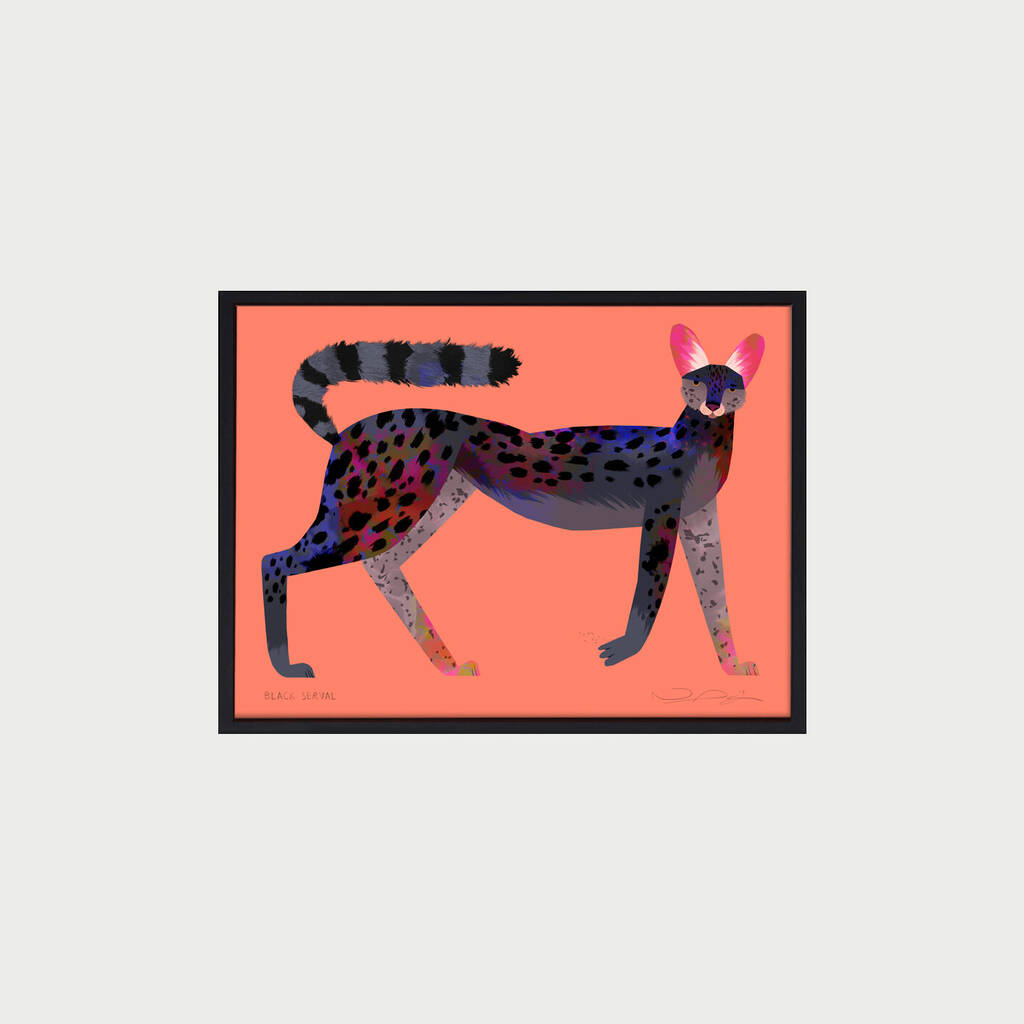 Black Serval Cat Fine Art Print By Sunny Beast | notonthehighstreet.com