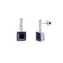 Sapphire 925 Sterling Silver Square Drop Earrings, thumbnail 3 of 4
