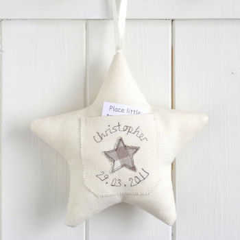 Personalised Tooth Fairy Pillow Pocket Star Gift, 3 of 12