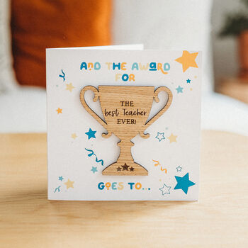 Father's Day Card With Wooden Trophy Token, 4 of 9