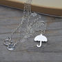 Umbrella Necklace In Sterling Silver, thumbnail 2 of 5
