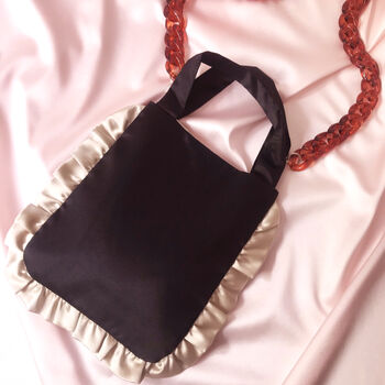 Colour Block Silk Marina Ruffle Bag, 6 of 9