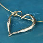 Solid 9ct Gold Textured Open Heart Necklet, thumbnail 1 of 6