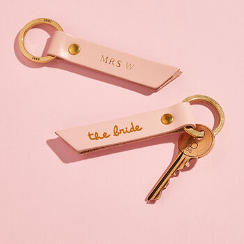Personalised Leather Maid Of Honour Keyring, 2 of 6