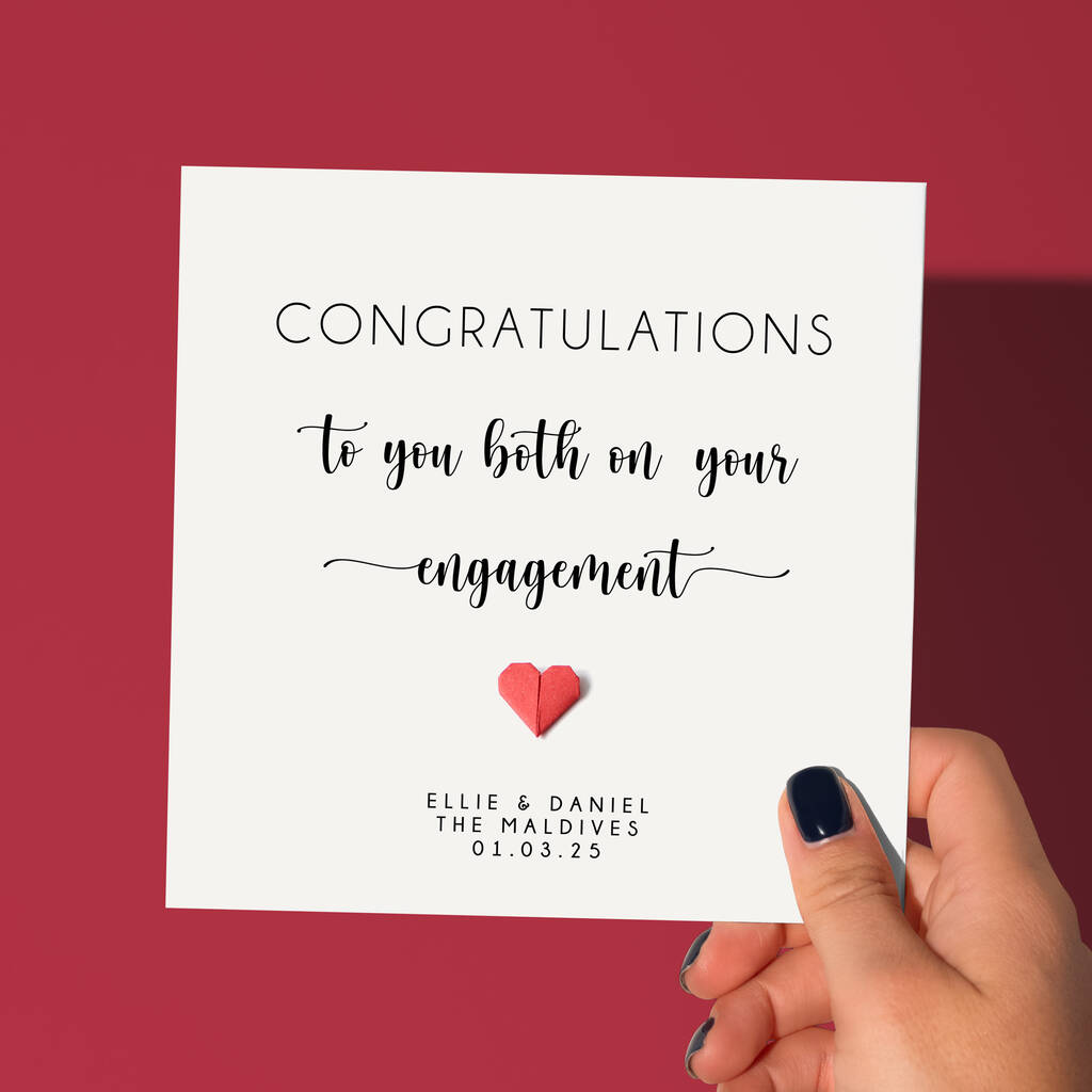 Personalised Engagement Card With Origami Heart, 1 of 5