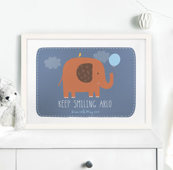 Personalised Children's Elephant Print, 4 of 7