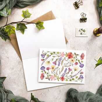 Delicate Floral Watercolours Note Cards And Envelopes, 4 of 4