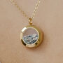 Yellow Gold Plated Crushed Opal Living Locket, thumbnail 1 of 10