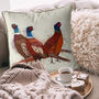 Pheasant Trio No2, British Wildlife Throw Cushion, thumbnail 4 of 5
