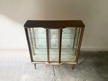 1950’s Vintage Mid Century Glass Display Cabinet, 3 of 9