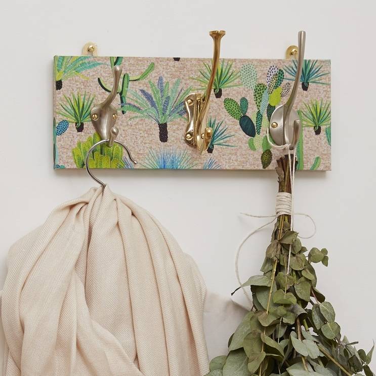 cactus print mismatched coat rack in two sizes by deja ooh