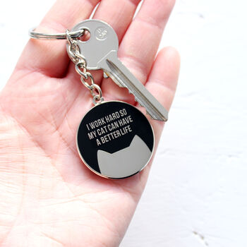Work Hard For My Cat Keyring, 3 of 4