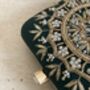 Emerald Green Mandala Design Square Clutch Bag, thumbnail 8 of 10