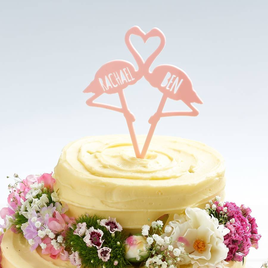 Flamingo Couples Wedding Cake Topper, 1 of 5