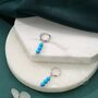 Sterling Silver Genuine Turquoise Trio Huggie Hoop Earrings, thumbnail 6 of 11