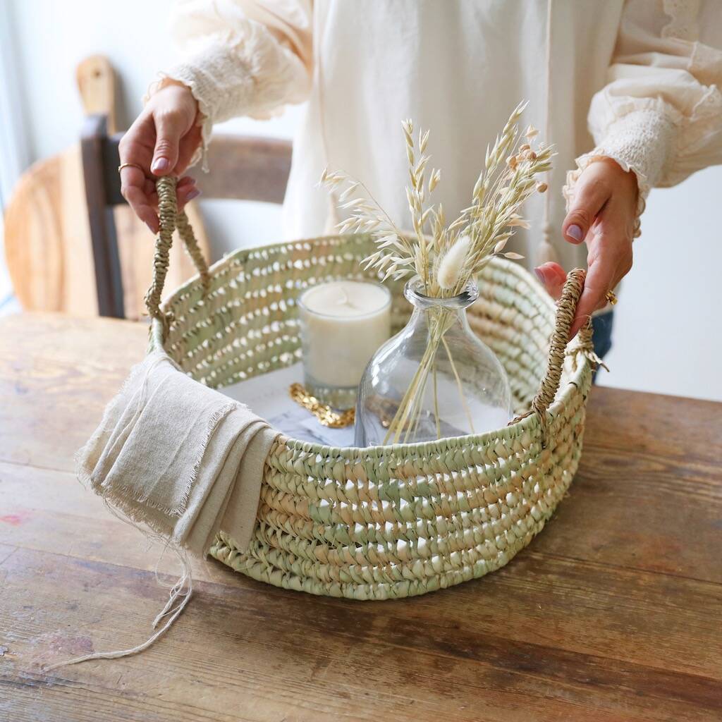 Round Open Weave Basket By Lisa Angel
