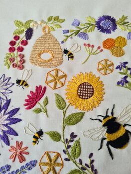 Bees And Blossoms Hand Embroidery Kit, 12 of 12