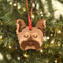 Yorkshire Terrier Dog Wooden Christmas Decoration, thumbnail 2 of 4