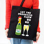 Prosecco Pun Christmas Tote Bag, thumbnail 1 of 2