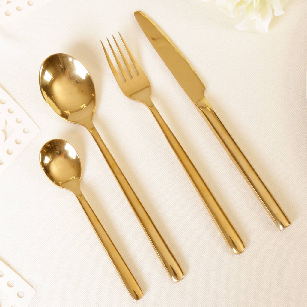 Luxury Gold 24 Piece Cutlery Set By Dibor | notonthehighstreet.com