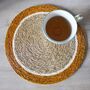 Raffia Place Mat With Colourful Edge, thumbnail 4 of 7
