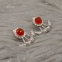 Carnelian, Pearl Earrings, Sterling Silver Earrings, thumbnail 6 of 8